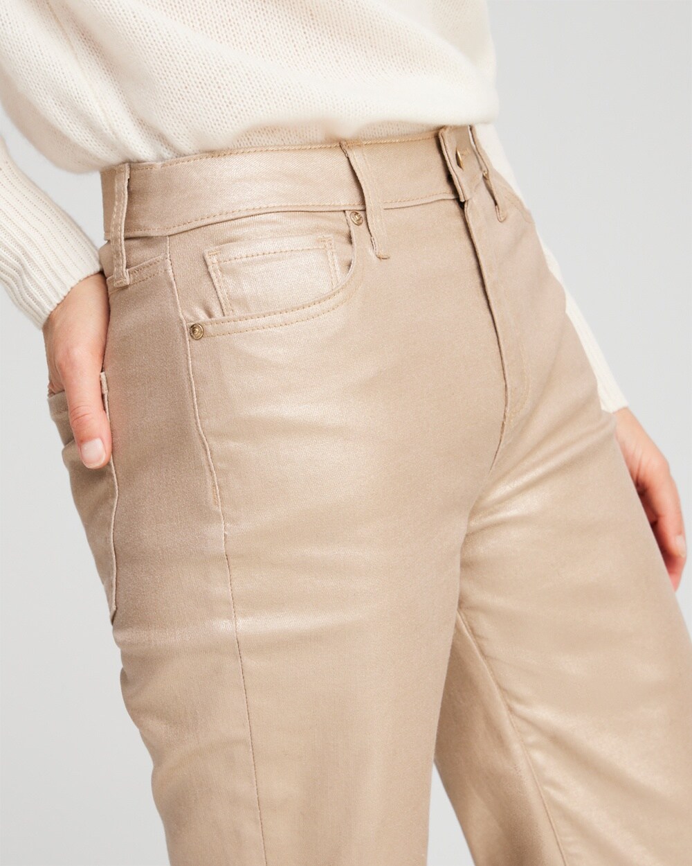 Coated High Rise Straight Crops - Chico's