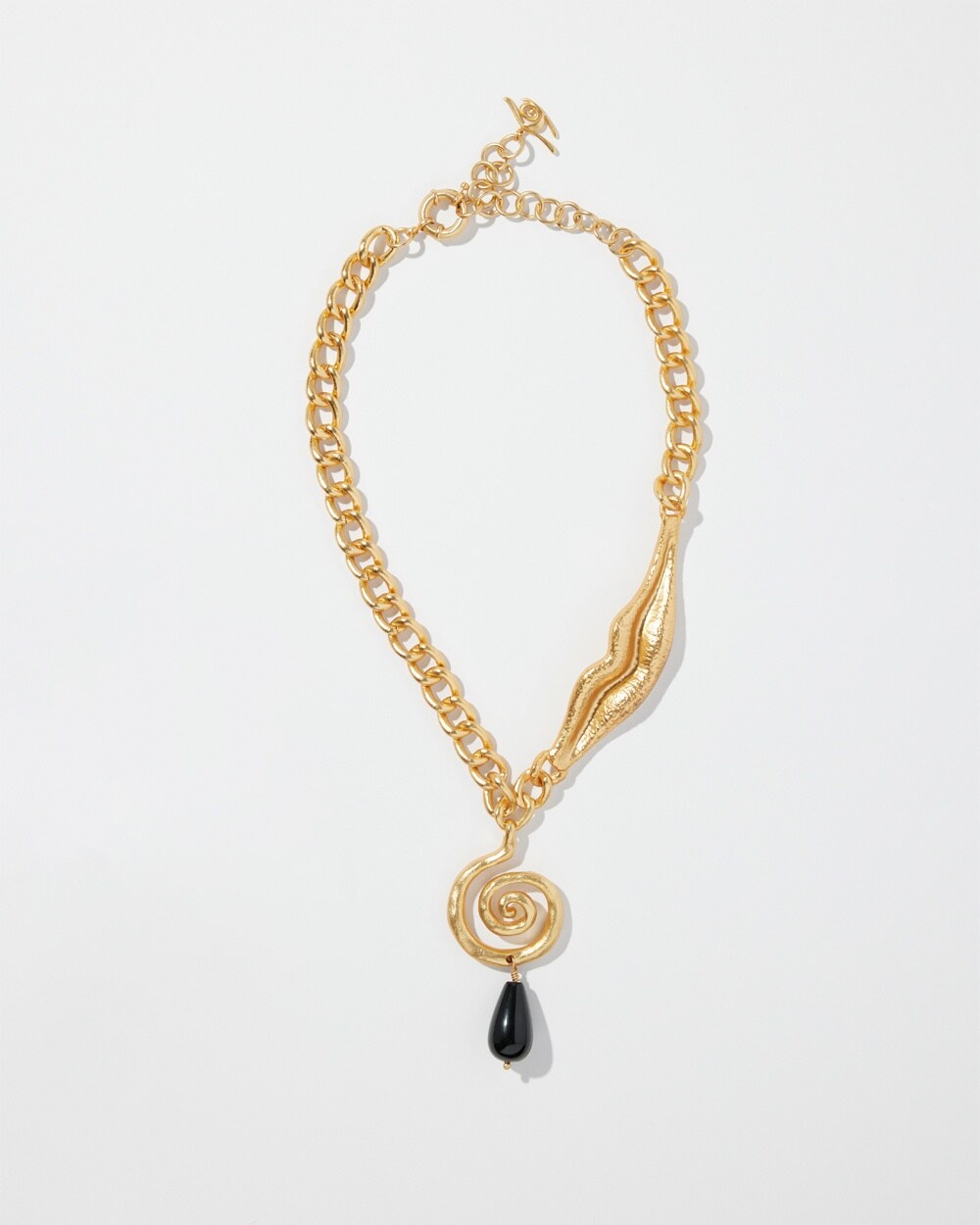 Onyx Swirl Y-necklace