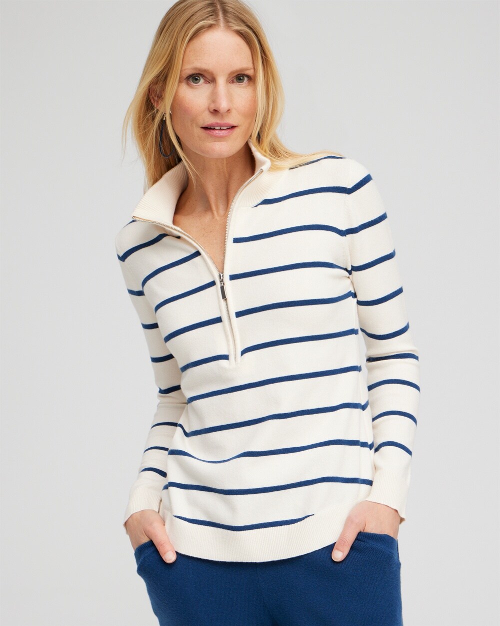 Zenergy® Luxe Cashmere Blend Stripe Sweater