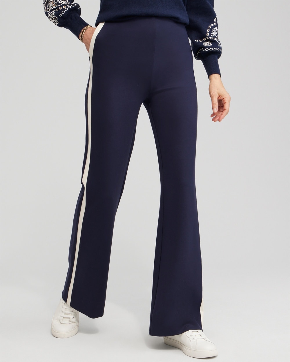 Ponte Side Stripe Flare Pants - Chico's