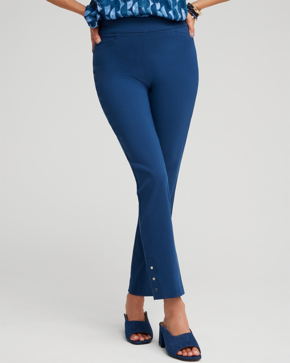 Chico's Brigitte Rivet Hem Slim Ankle Pants