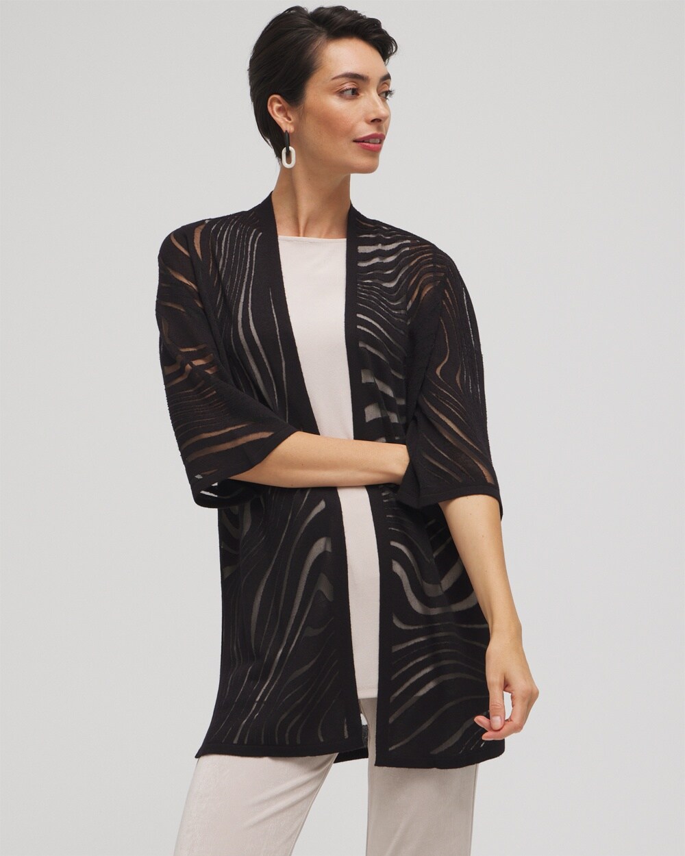 Travelers&#8482; Collection Swirl Burnout Cardigan