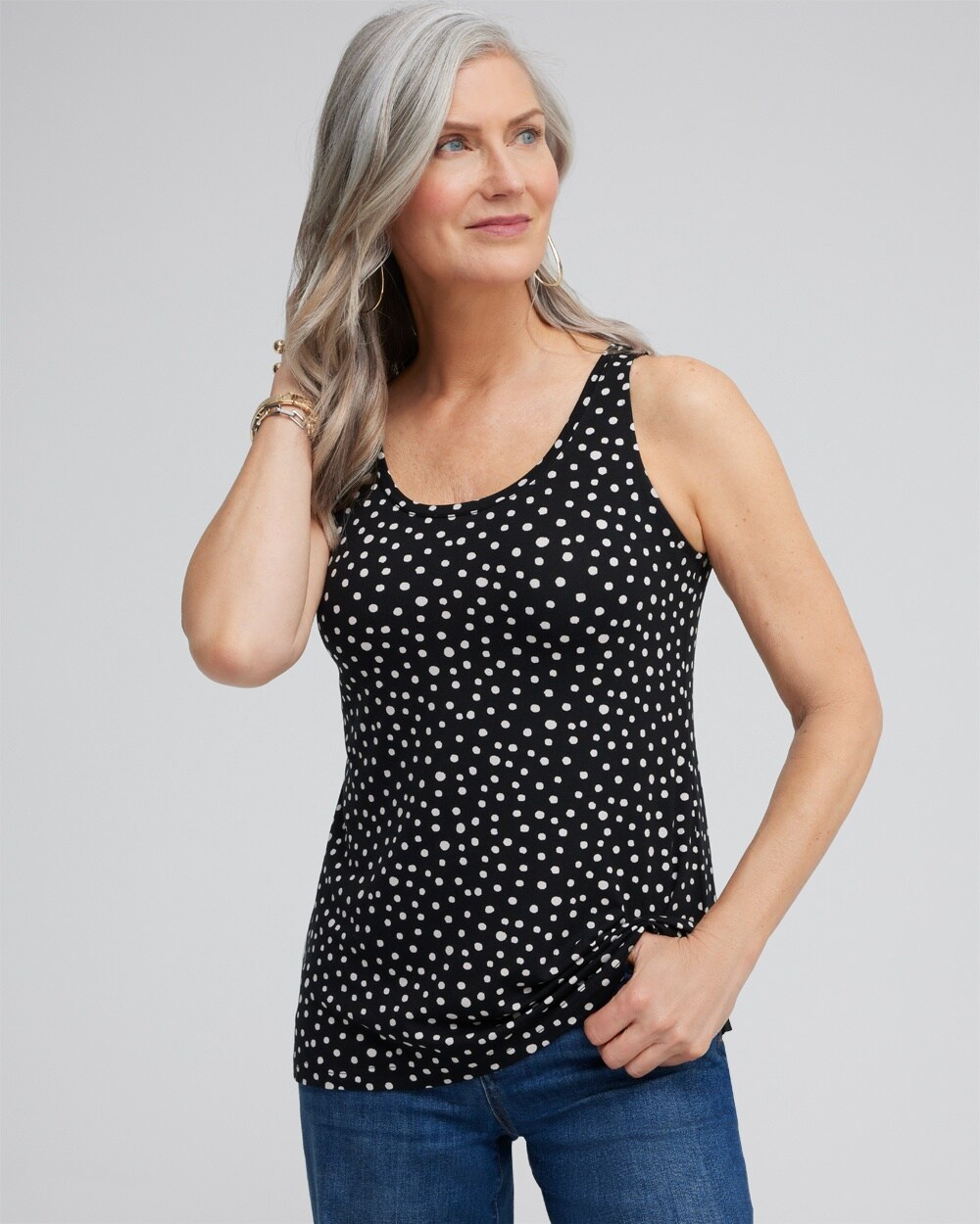 Touch of Cool&#8482; Polka Dot Polished Tank