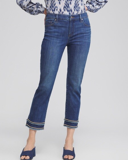 Girlfriend Embellished Hem Cropped Jeans - Chico's