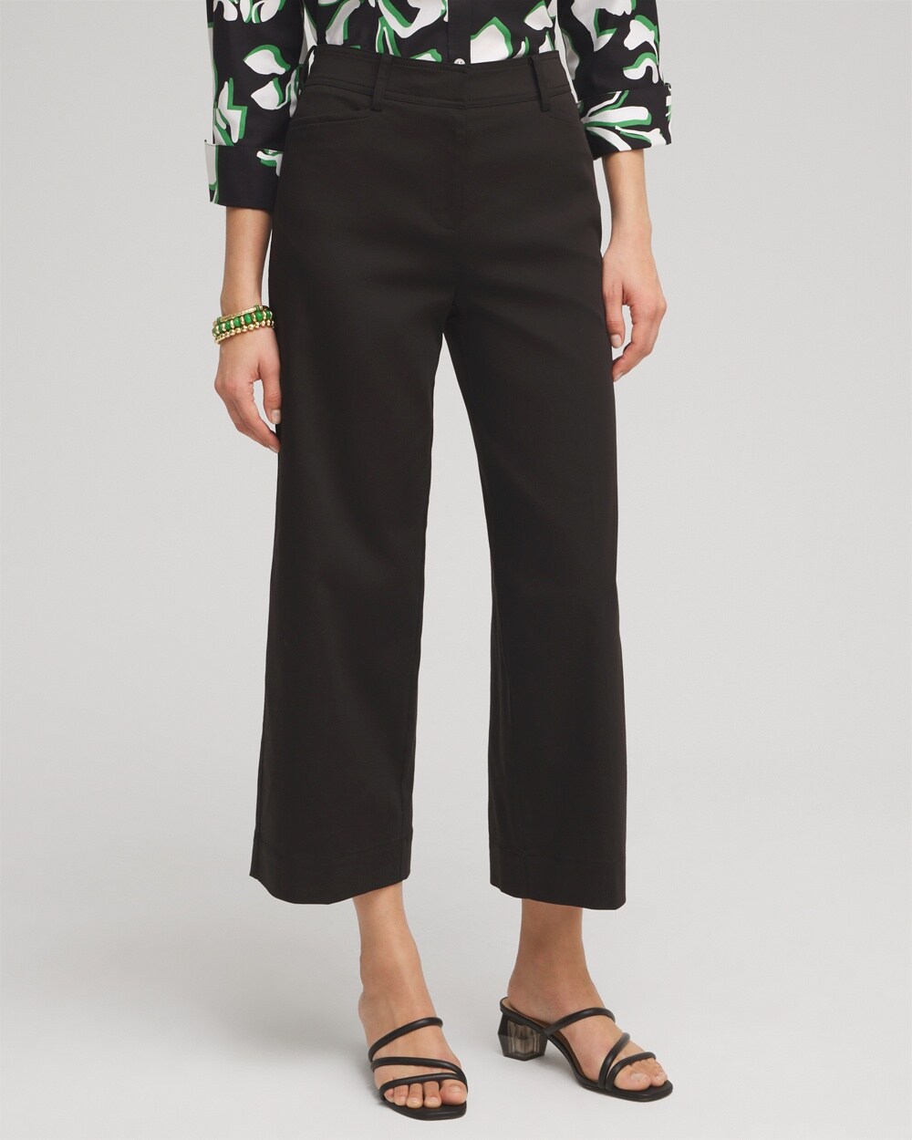 Cotton Sateen Cropped Pants