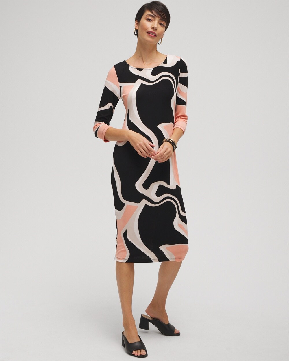 Travelers&#8482; Abstract Print Classic Dress