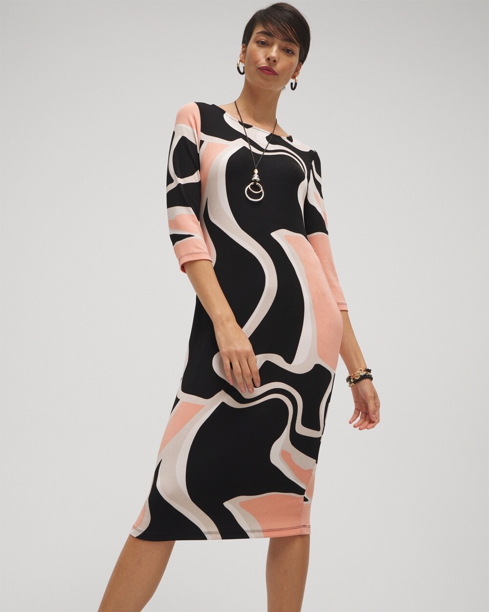 Travelers™ Abstract Print Classic Dress