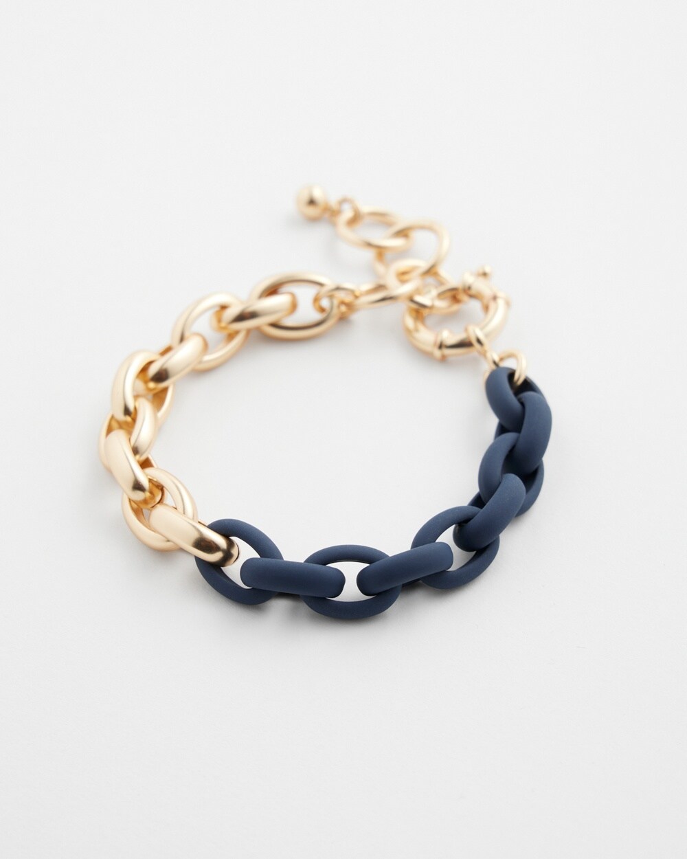 Chico's Navy & Gold Tone Link Bracelet |  In Blue