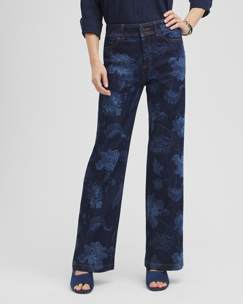 Floral Laser Print Trouser Jeans