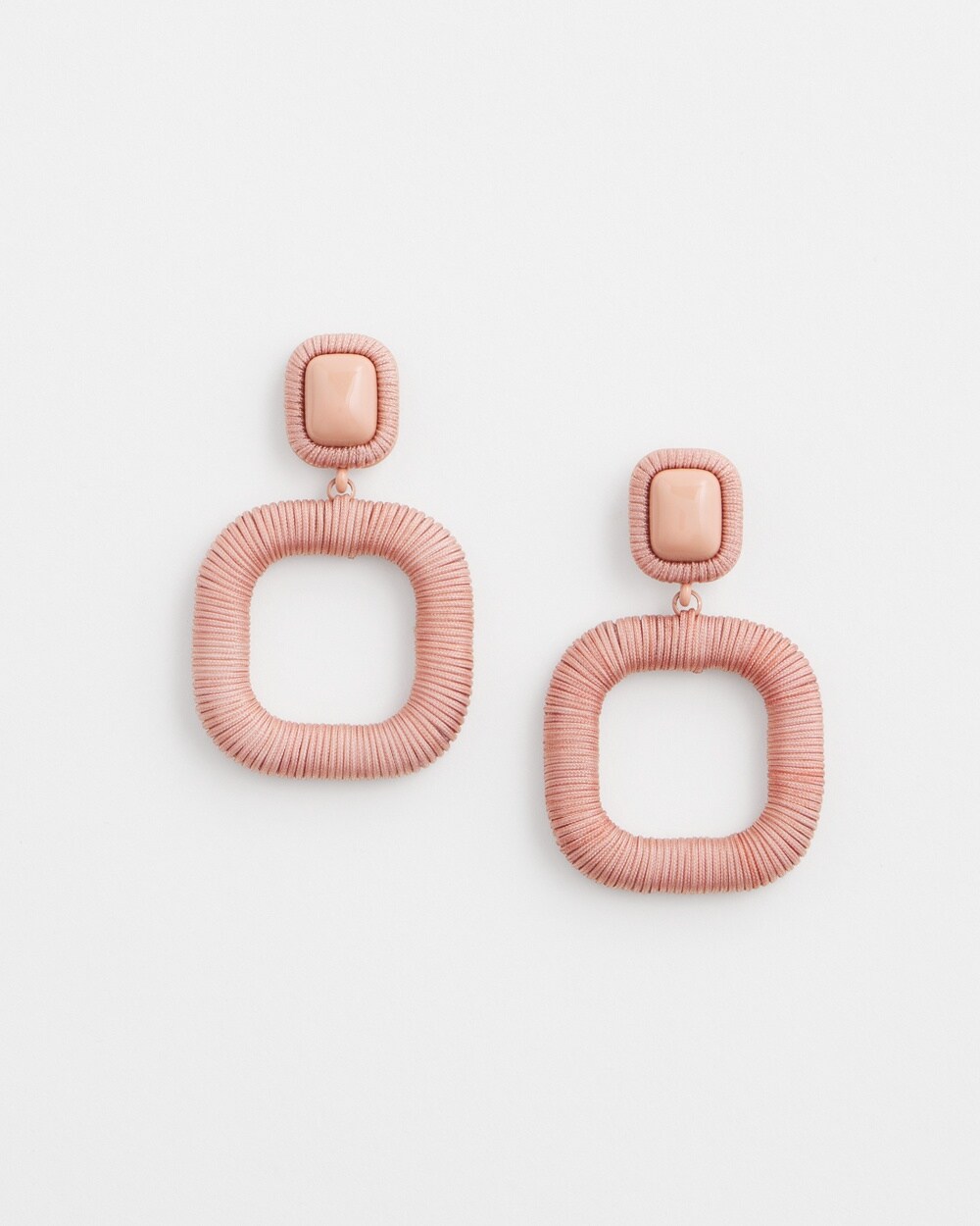 Chico's Pink Square Hoop Earring |  In Pink Clay