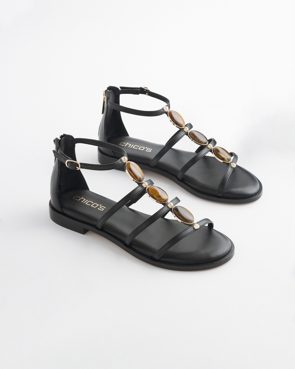 Black Embellished Sandals