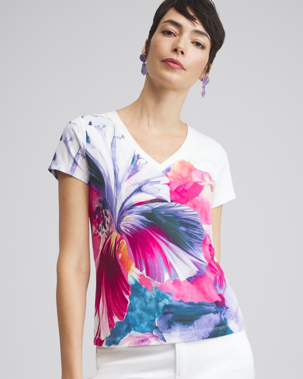 Floral V-neck Perfect Tee