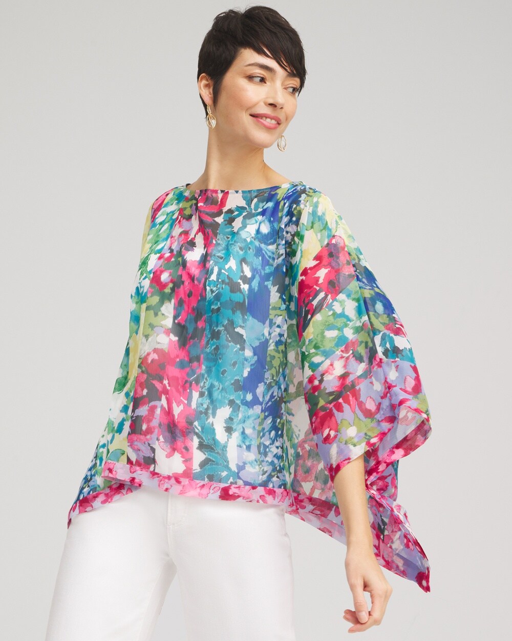 Mixed Floral Poncho