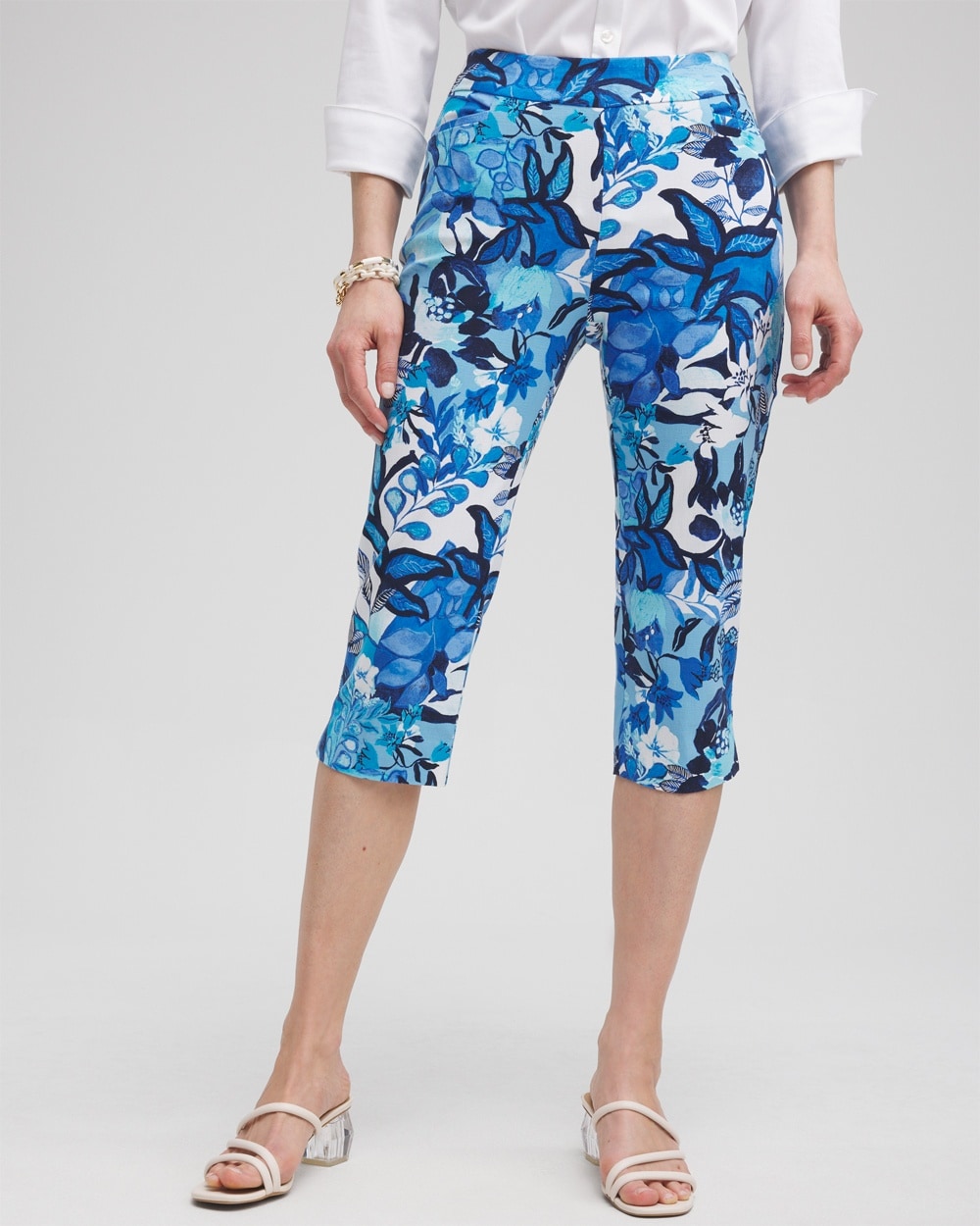 Petite Brigitte Cool Floral Capri Pants