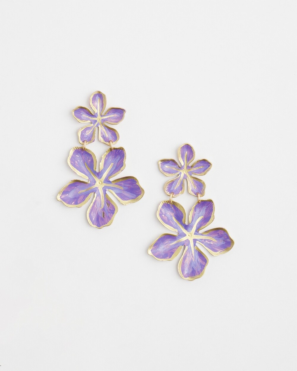 No Droop&#8482; Purple Flower Earrings