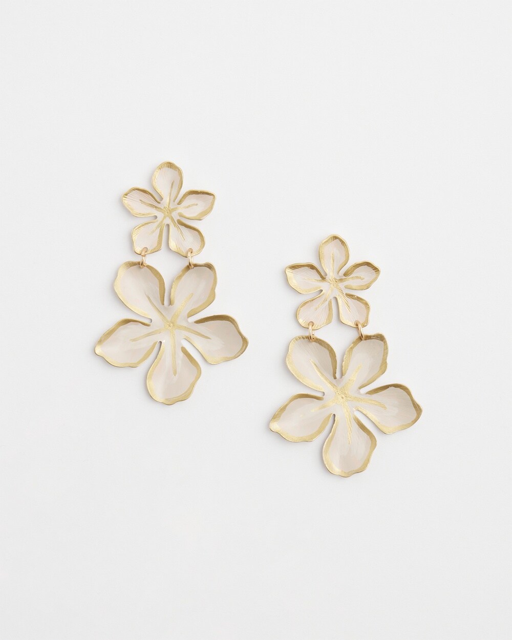 No Droop&#8482; White Flower Earrings