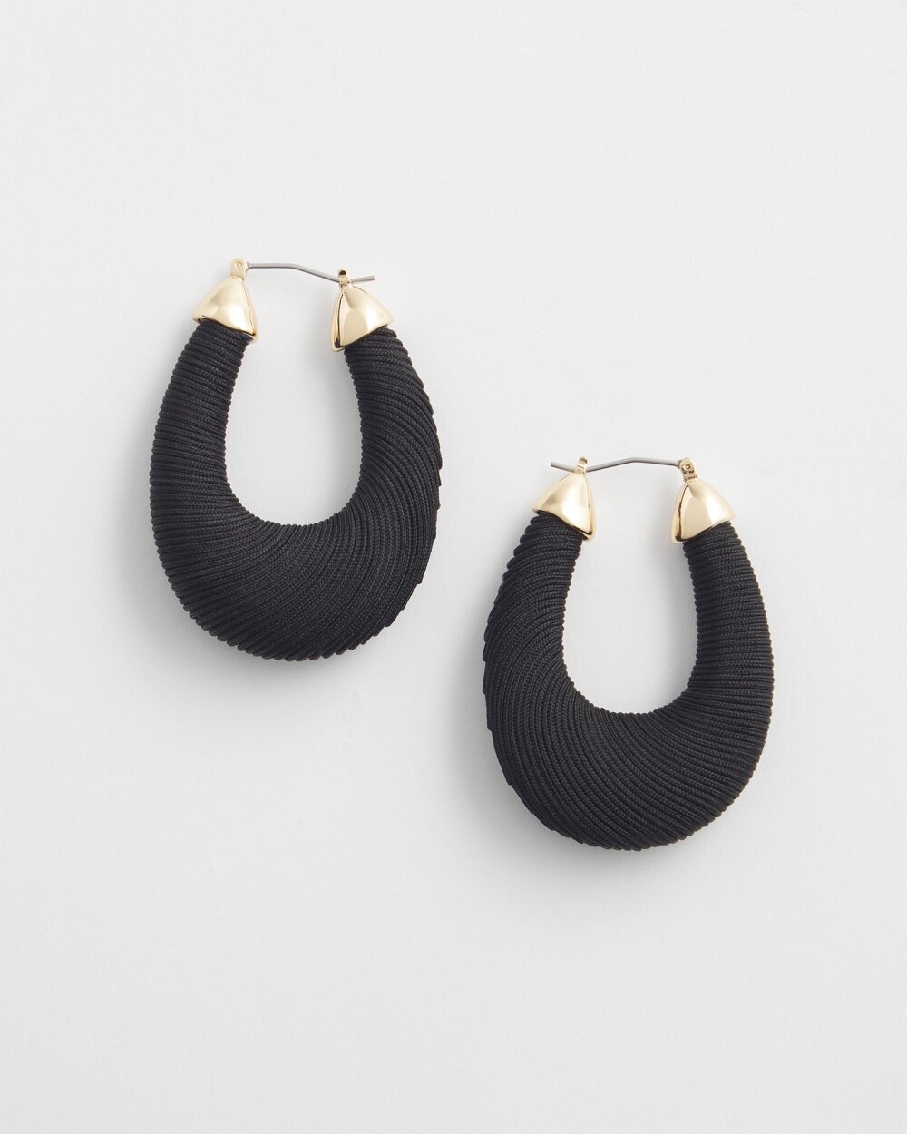 Black Thread Wrapped Hoops