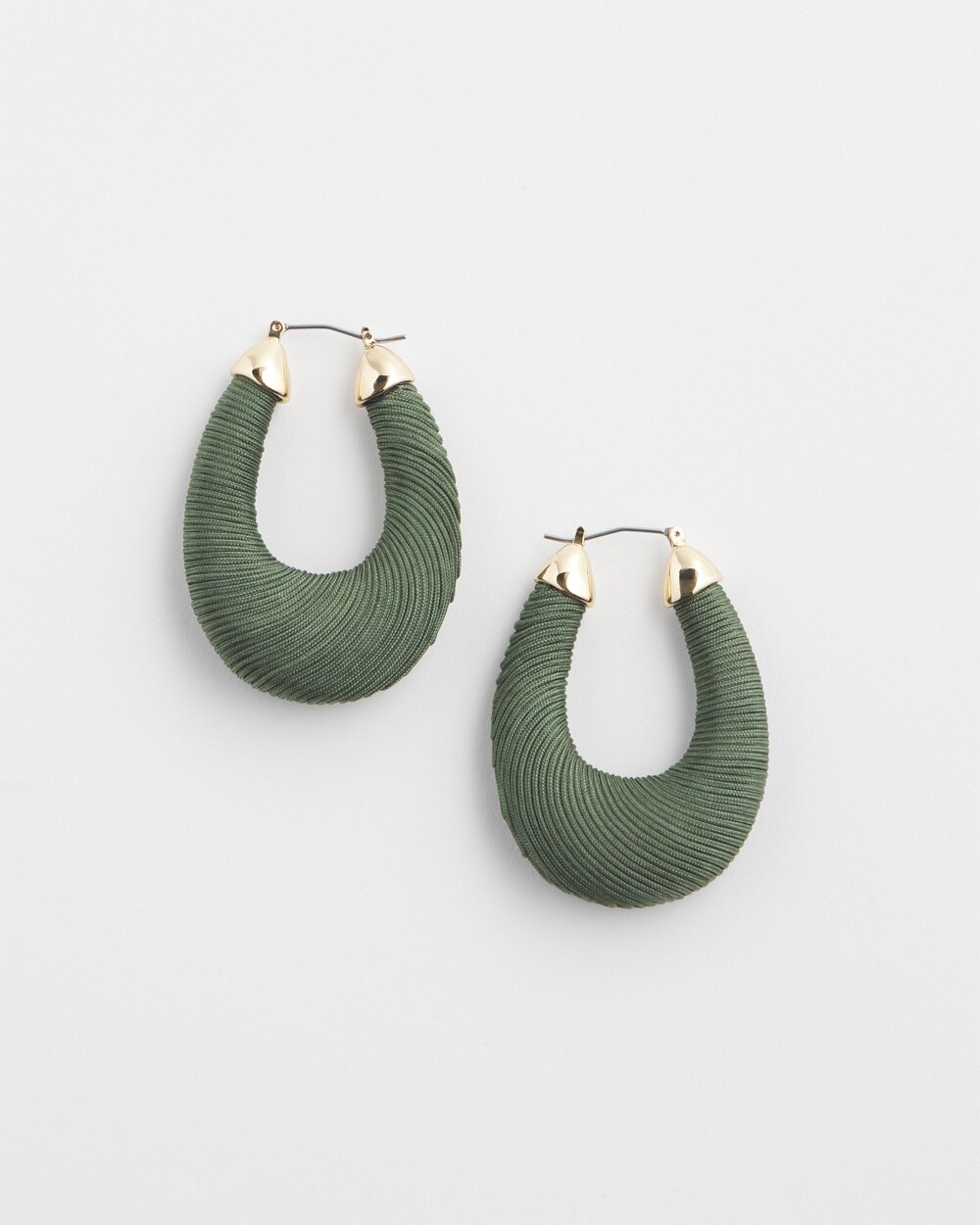 Chico's Olive Thread Wrapped Hoop Earring |