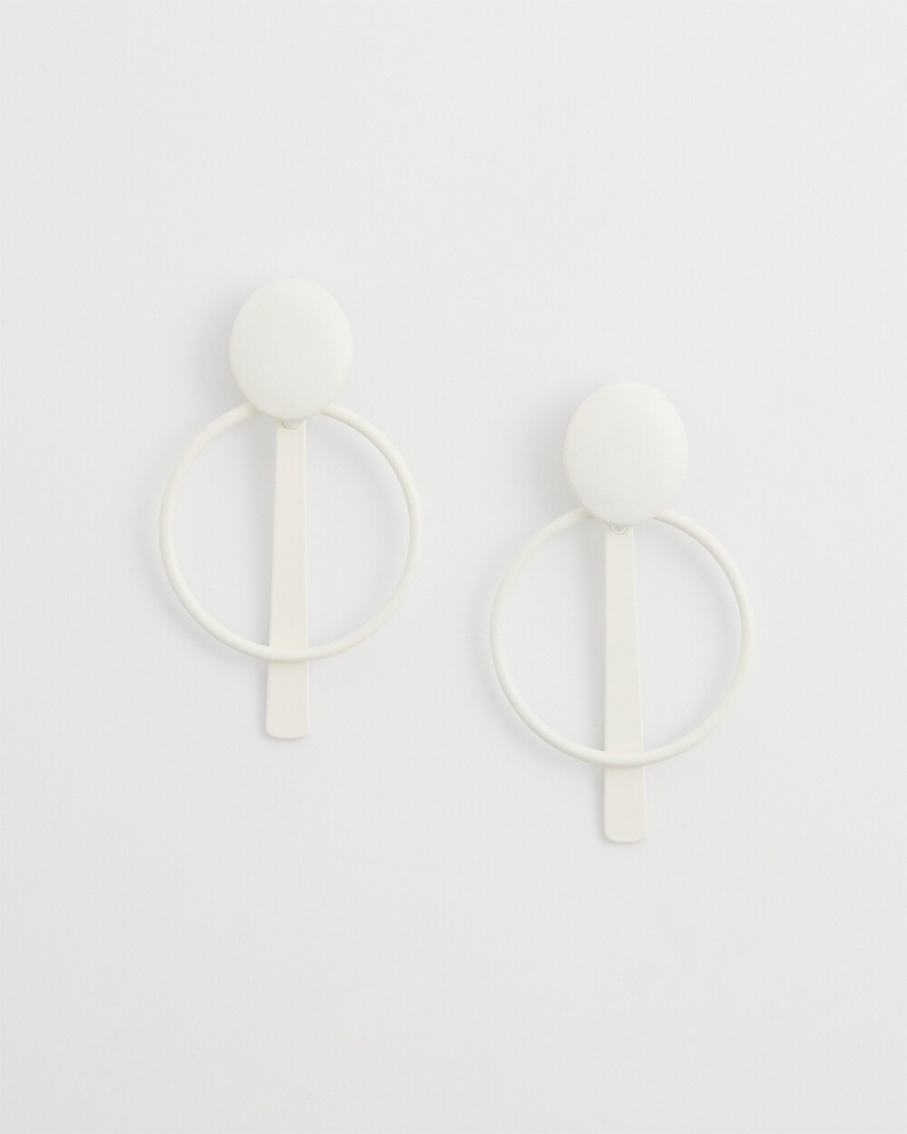 White Clip-on Drop Hoops