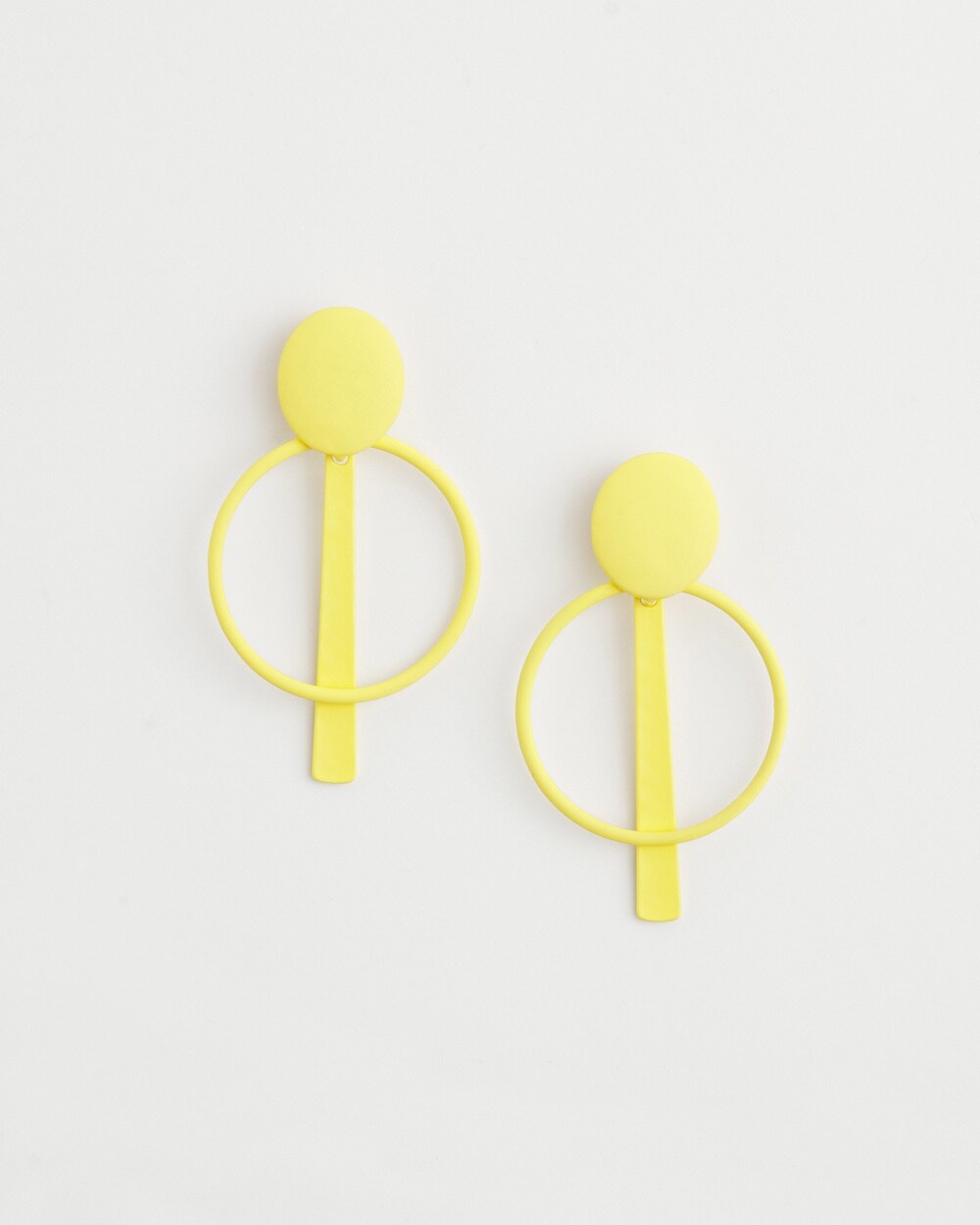 Yellow Clip-on Drop Hoops
