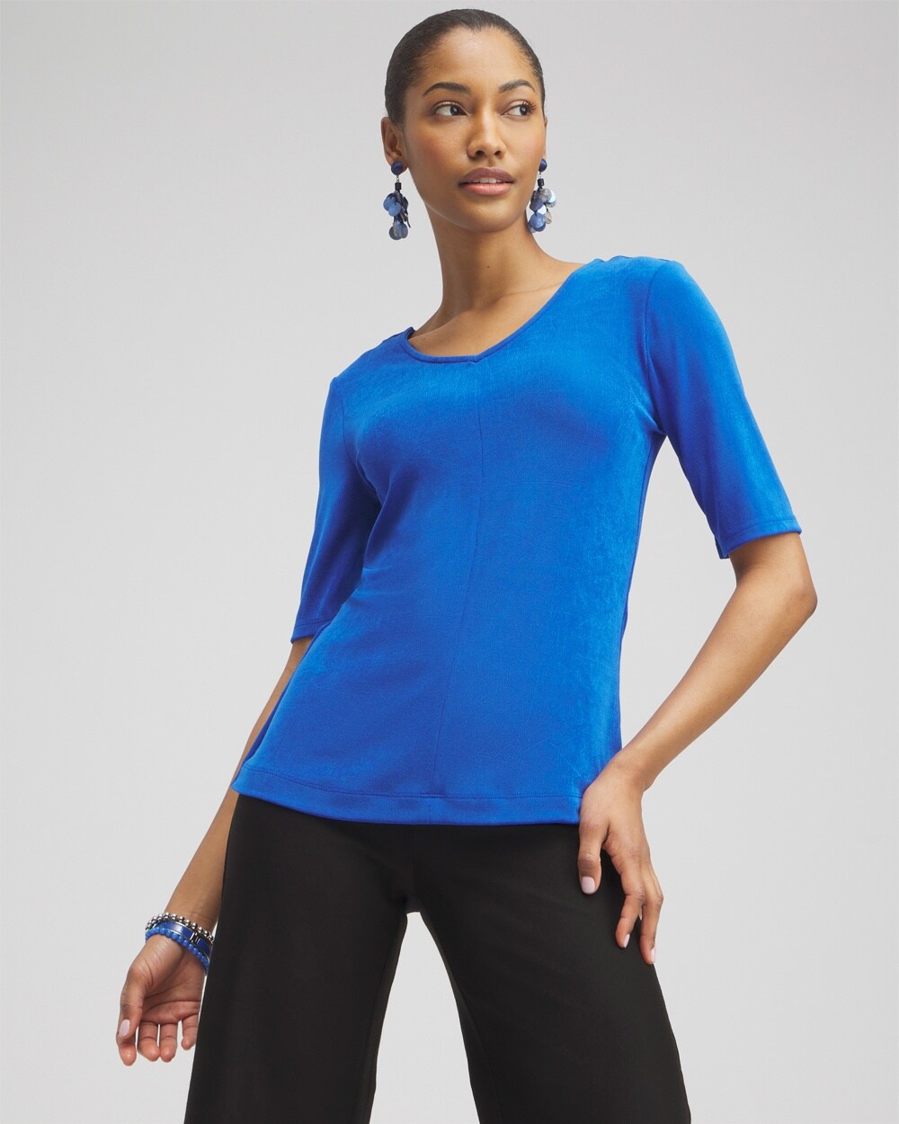 Travelers&#8482; Double V-neck Top