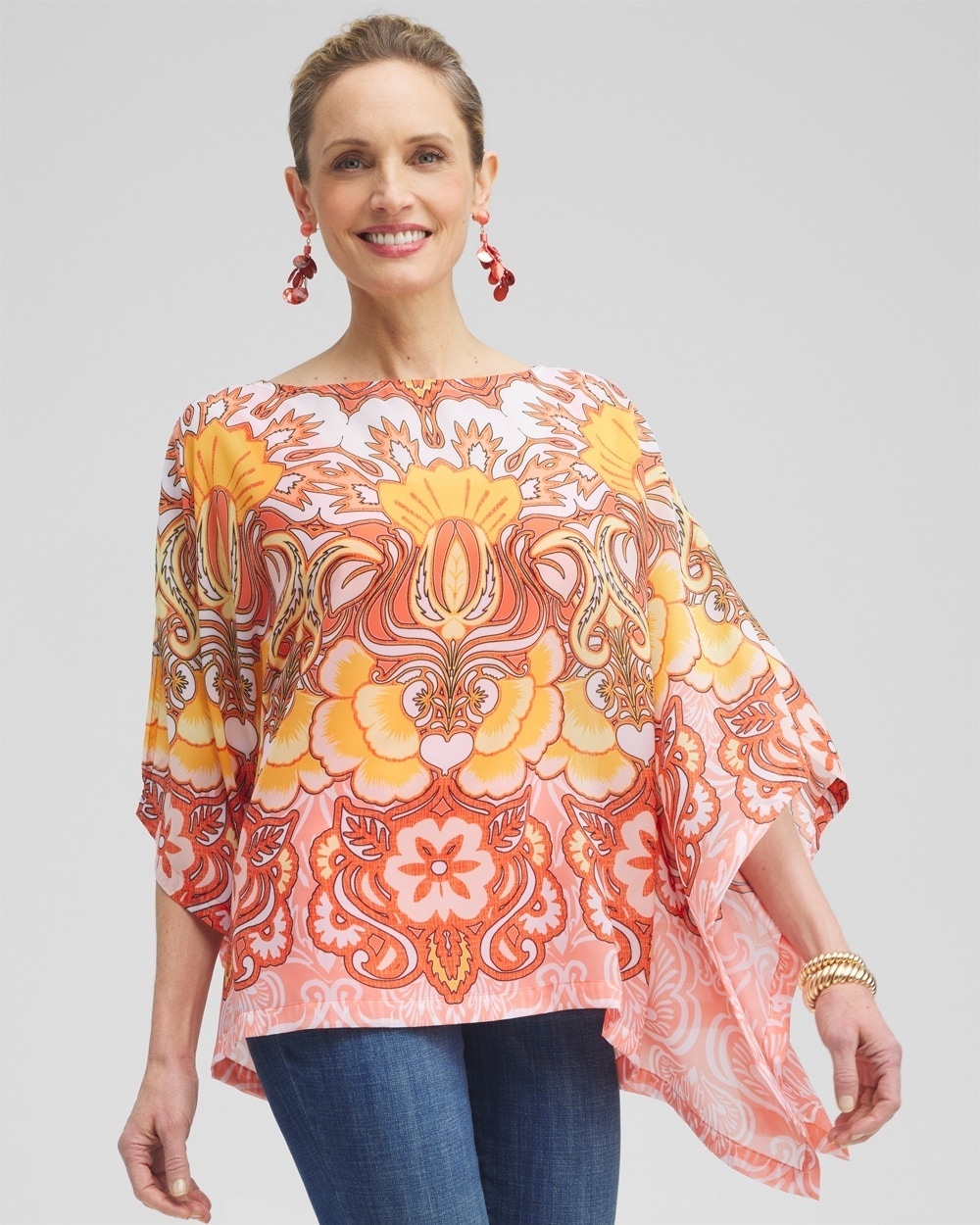 Chiffon Paisley Poncho