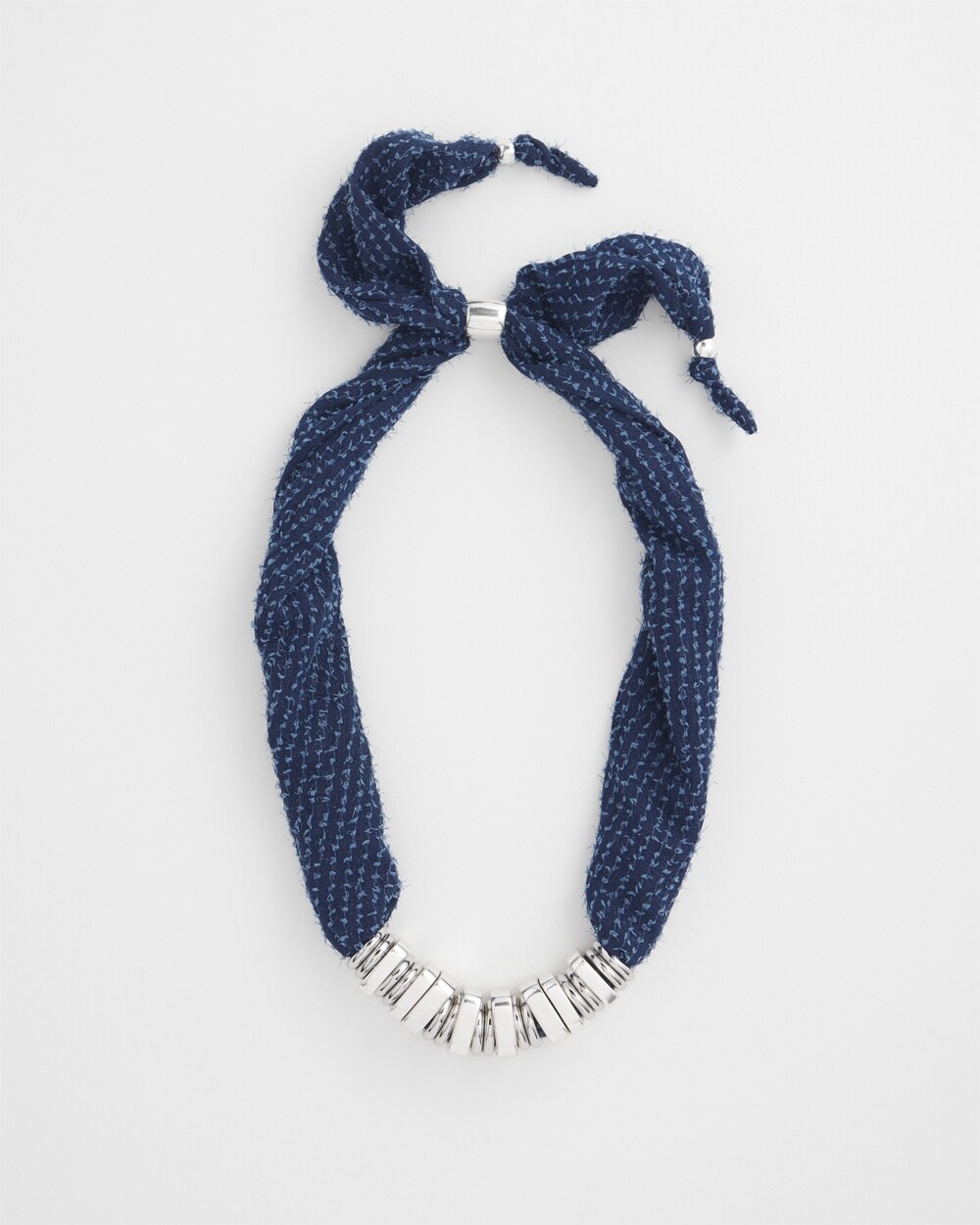 Chico's Adjustable Denim Scarf Necklace |  In Blue Multi