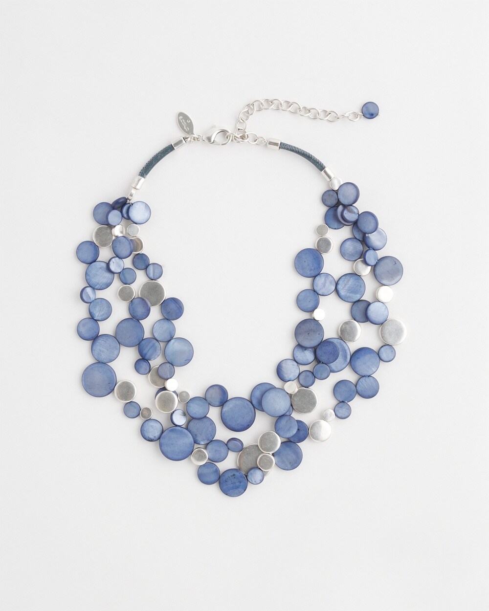 Blue Shell Multistrand Necklace