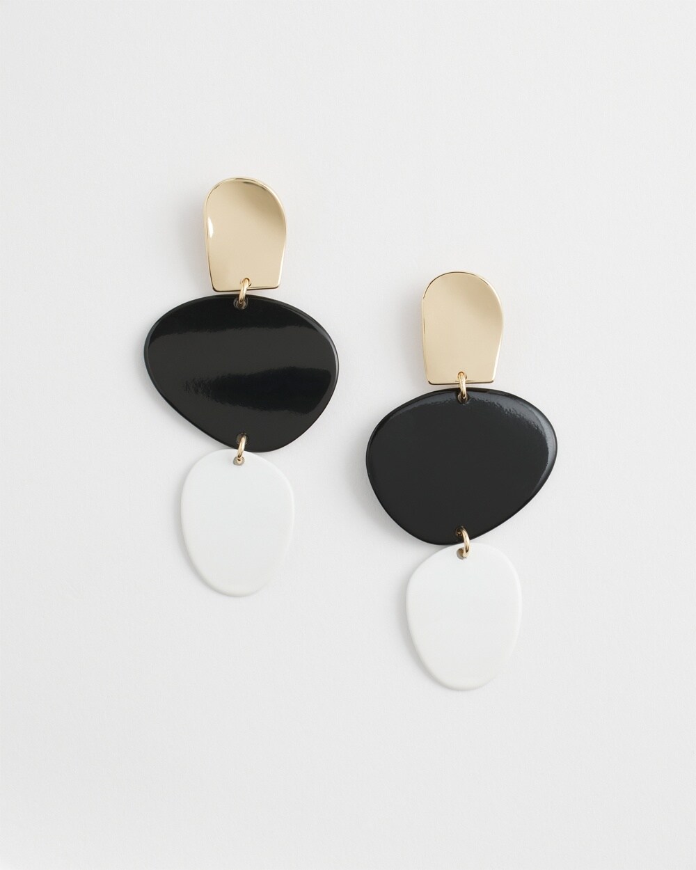 Chico's No Droop Two Tone Linear Earrings |  In Black