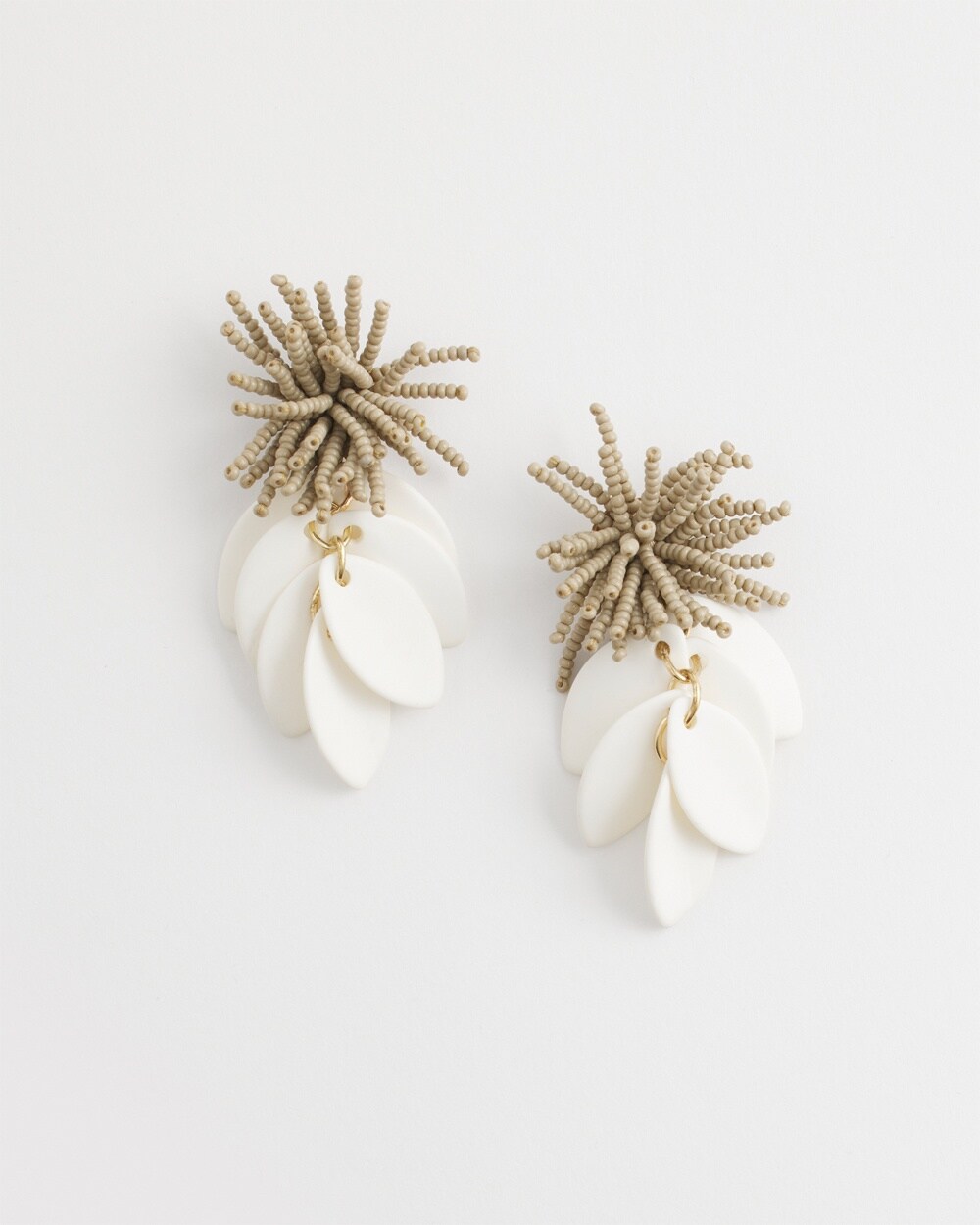 No Droop&#8482; White Petal Earrings