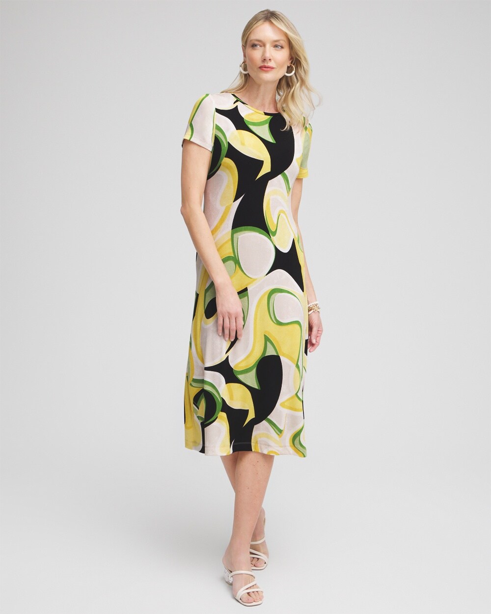 Travelers&#8482; Abstract Cap Sleeve Maxi Dress