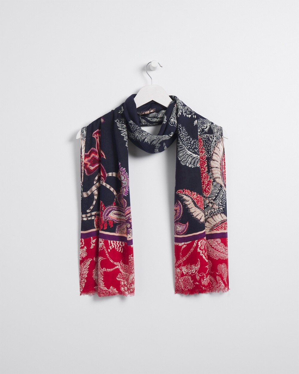 Mixed Floral Print Oblong Scarf