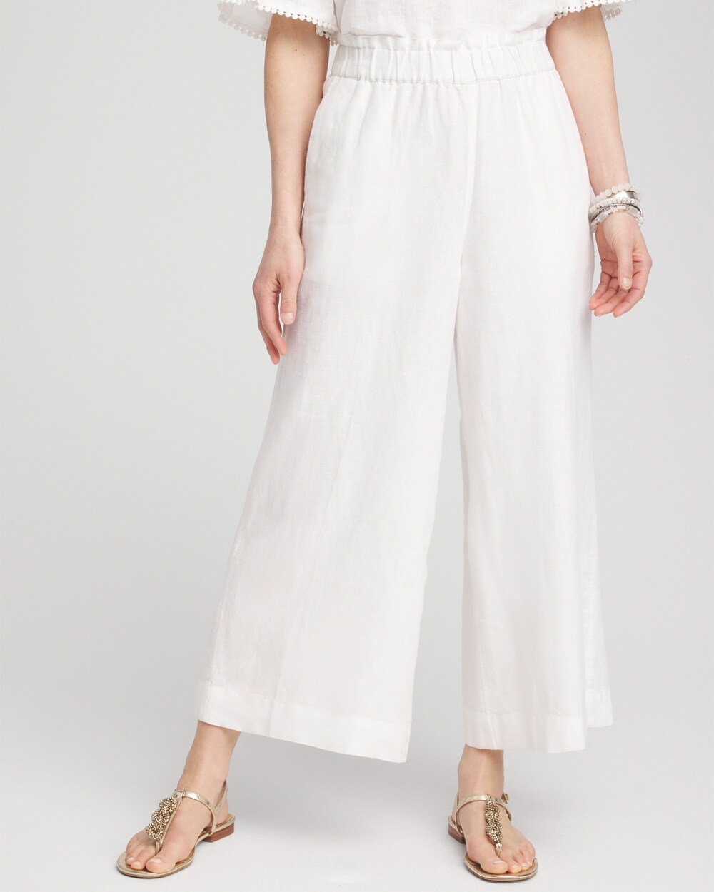Shop Chico's Linen Culotte Pants In White Size 8 |