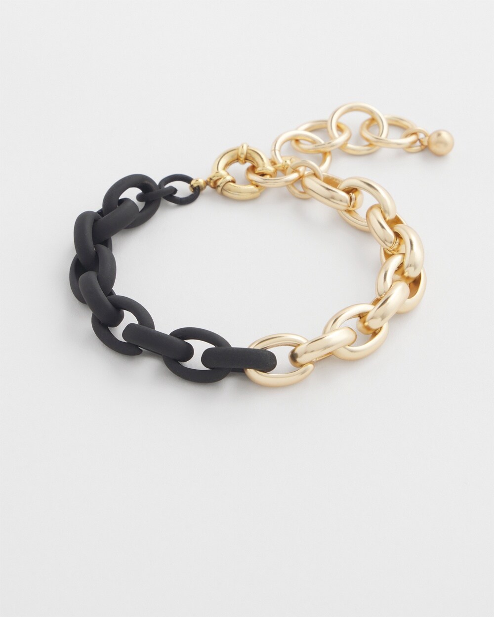 Chico's Black Two Tone Link Bracelet |  In Gold