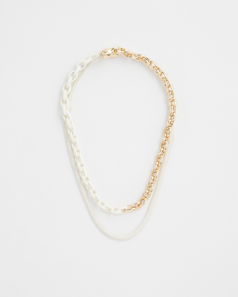 MagneticMix&#8482; White Multistrand Necklace