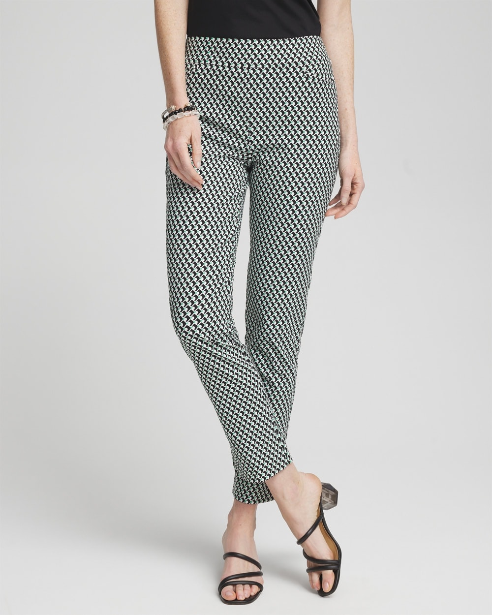 Shop Chico's Brigitte Dot Grid Ankle Pants In Black Size 0/2 |