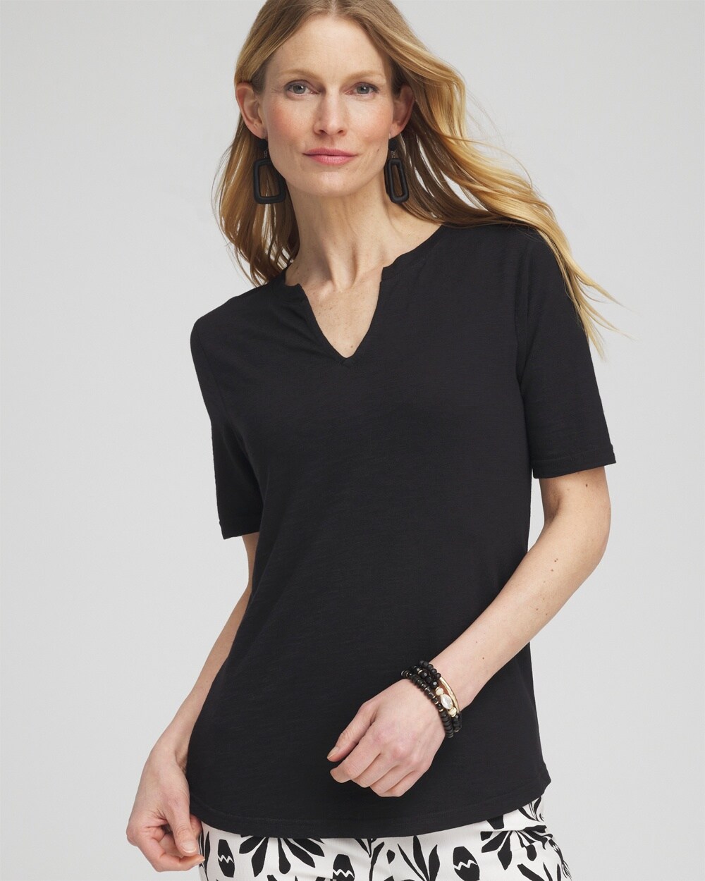 Shop Chico's Notch Neck Tee In Black Size 12/14 |