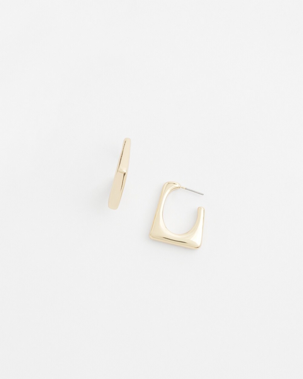 No Droop™ Gold Tone Square Hoops
