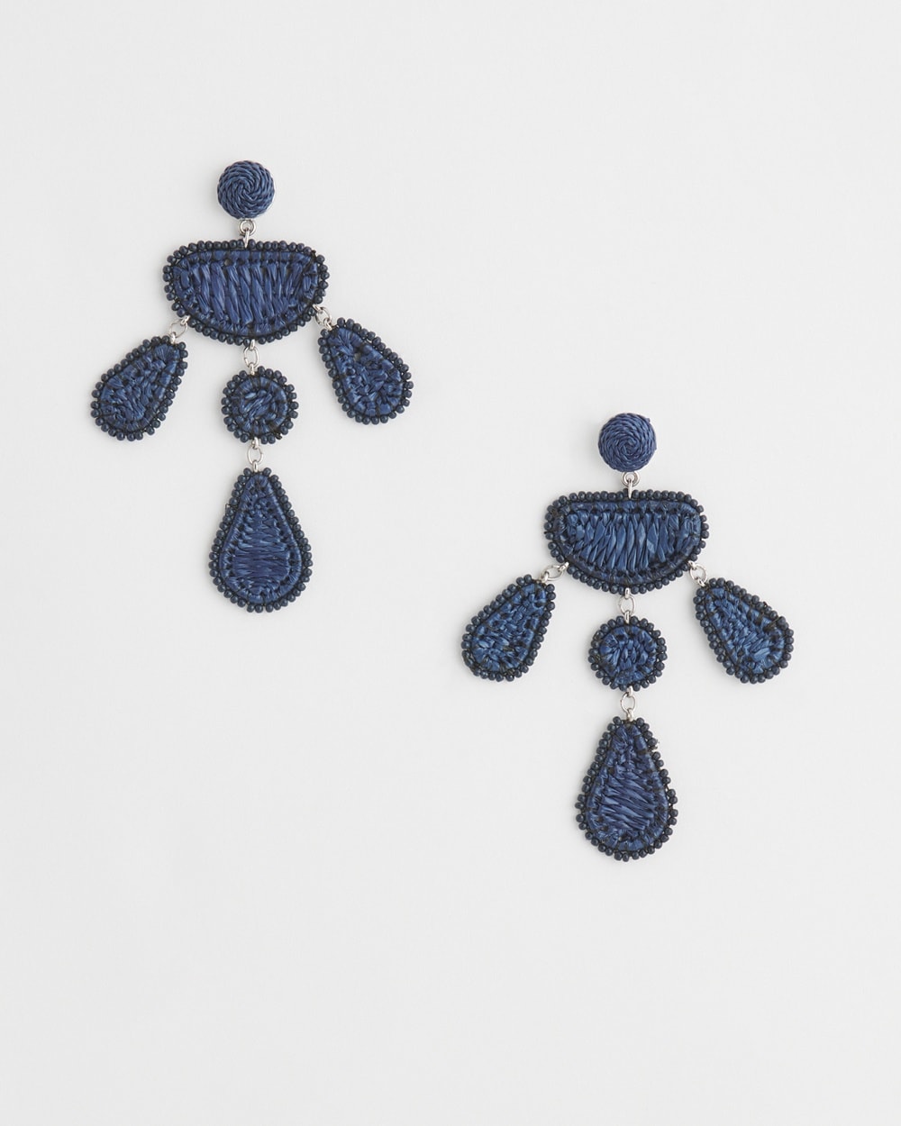 No Droop™ Navy Raffia Earrings