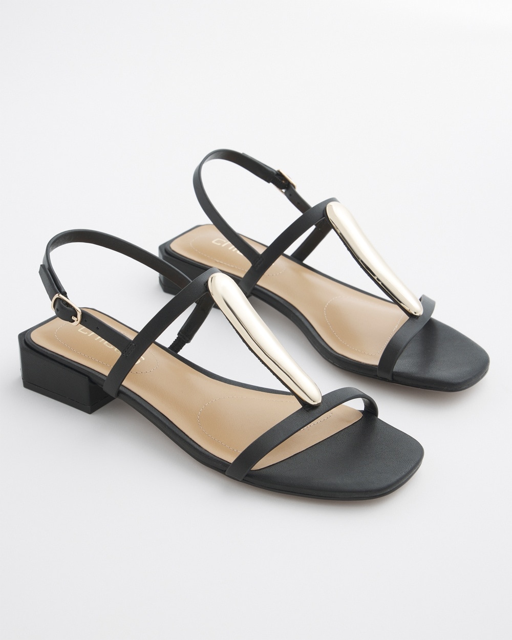 Black T-Strap Sandals