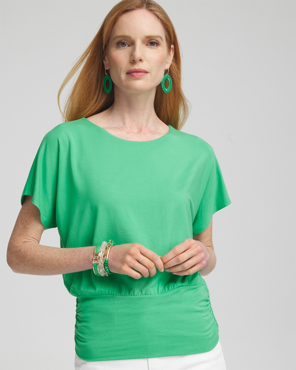 Touch of Cool™ Ruched Banded Hem Top