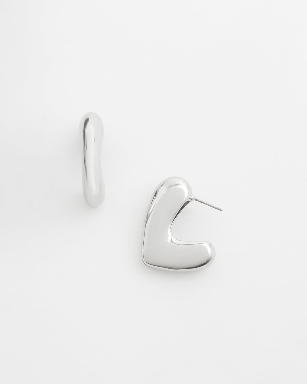 No Droop&#8482; Silver Tone Mini Hoops