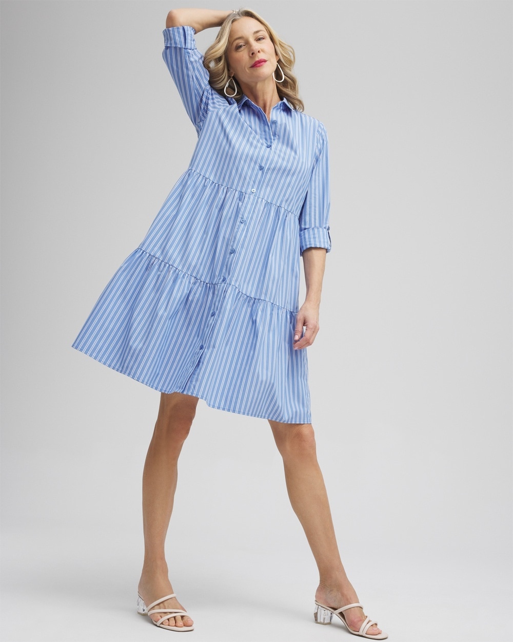 Poplin Stripe Shirt Dress