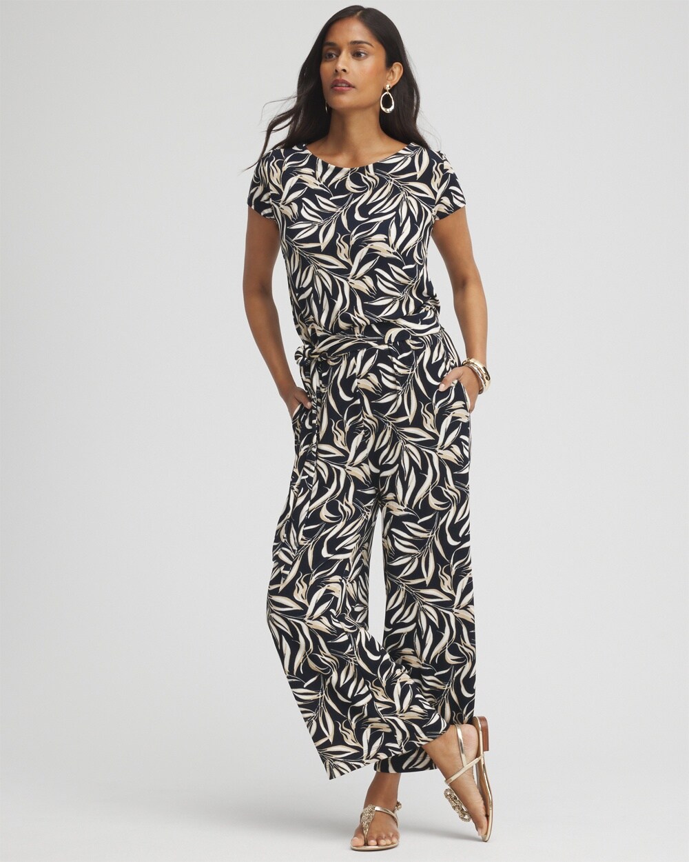 Travelers™ Leaves Belted Jumpsuit