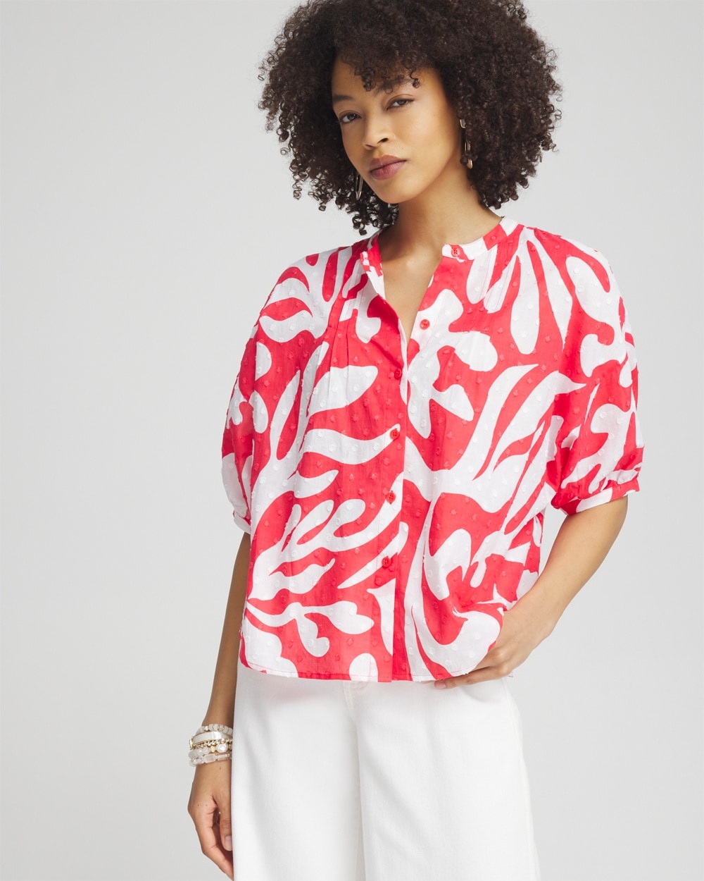 Chico's Island Reef Dolman Sleeve Shirt In Watermelon Punch Size 20/22 |