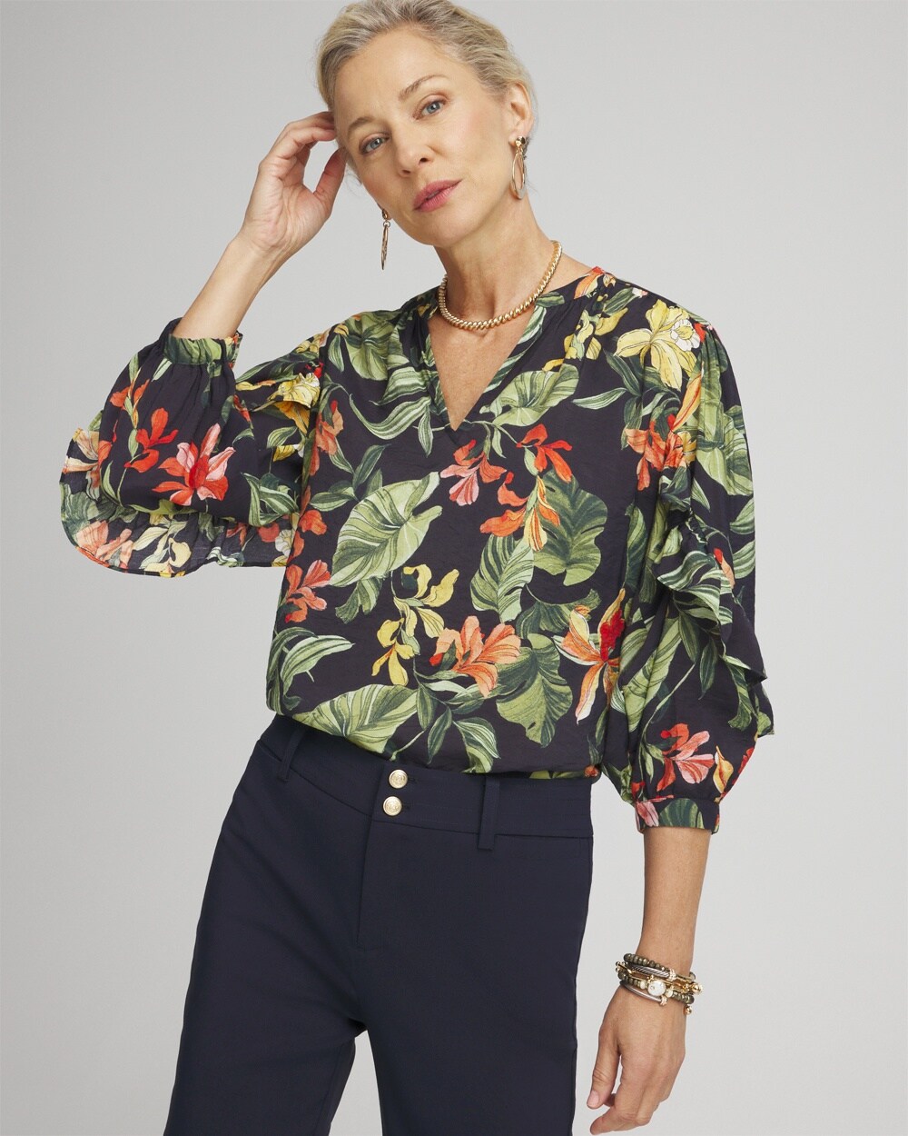 Orchid Ruffle Sleeve Blouse