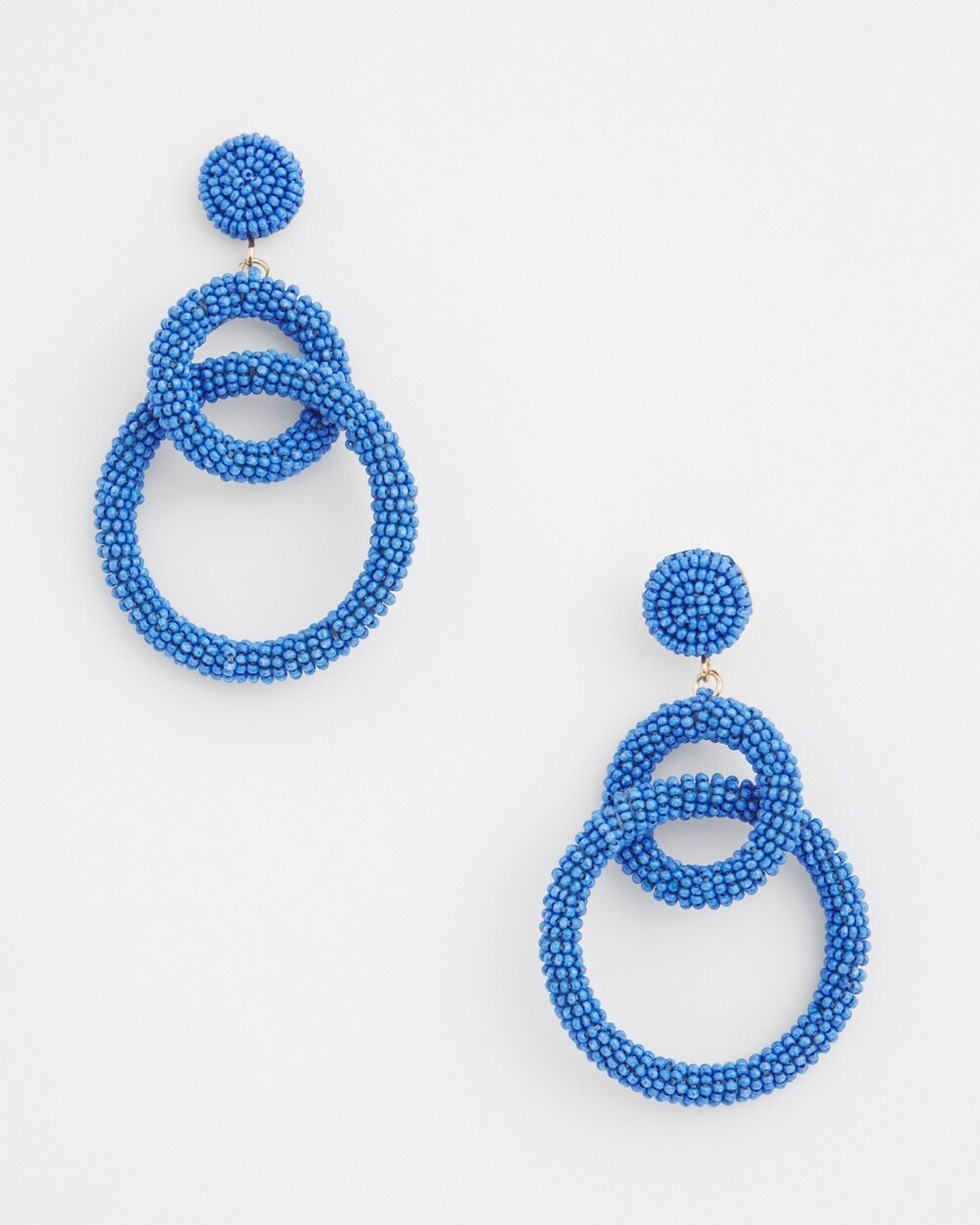 No Droop&#8482; Blue Sead Bead Earrings