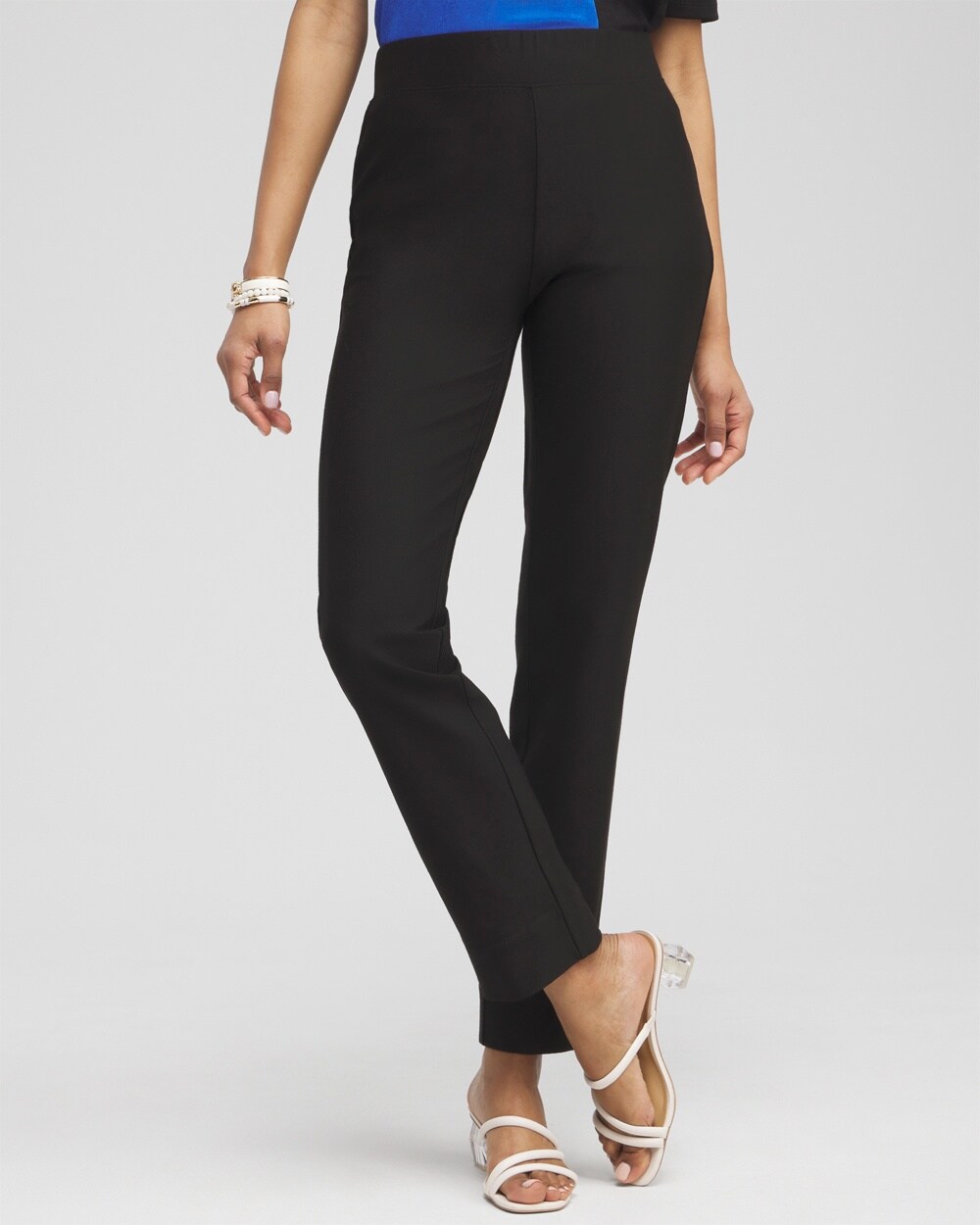 Chico's Wrinkle-free Travelers Crepe Cropped Pants In Black Size