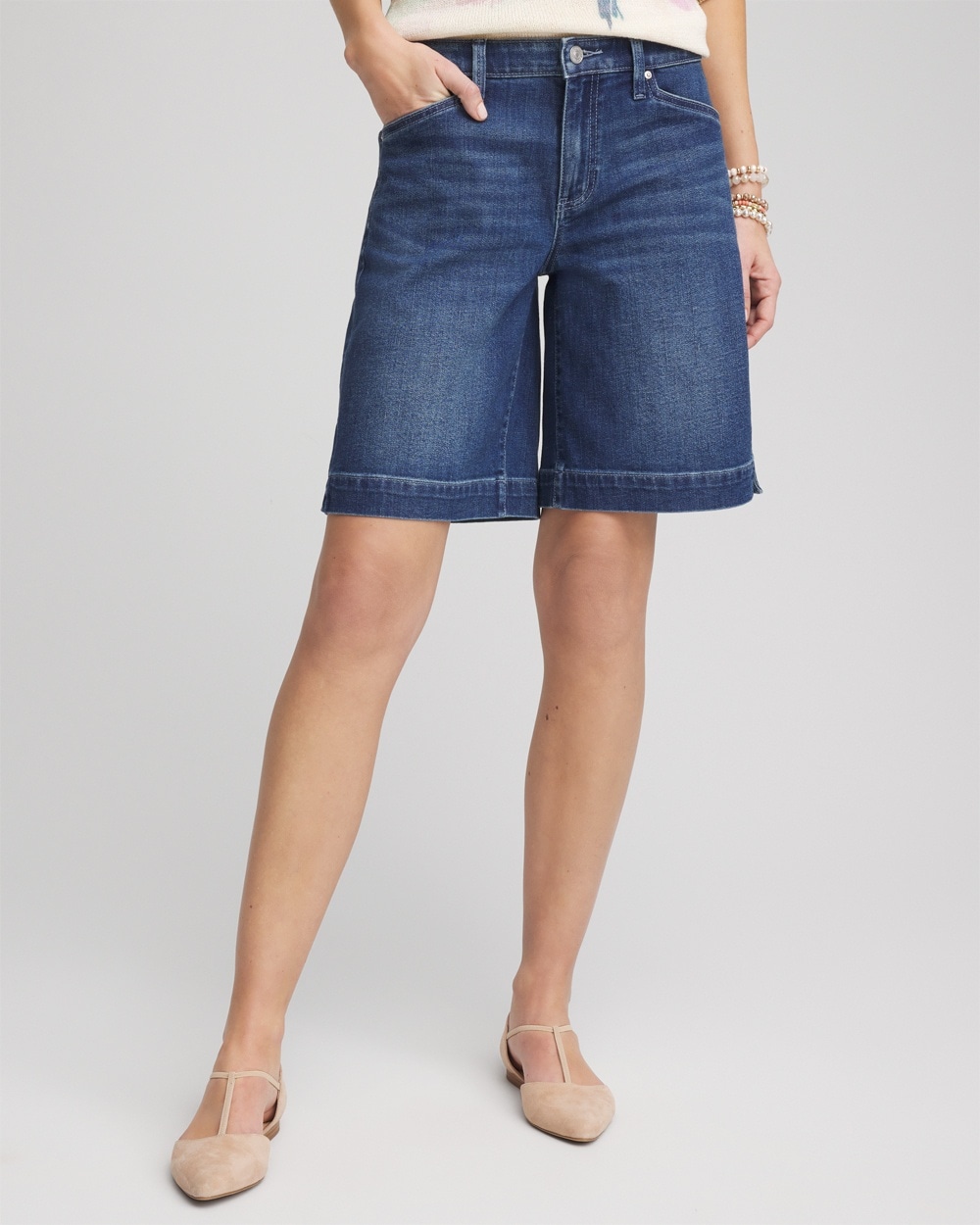 Denim Trouser Shorts