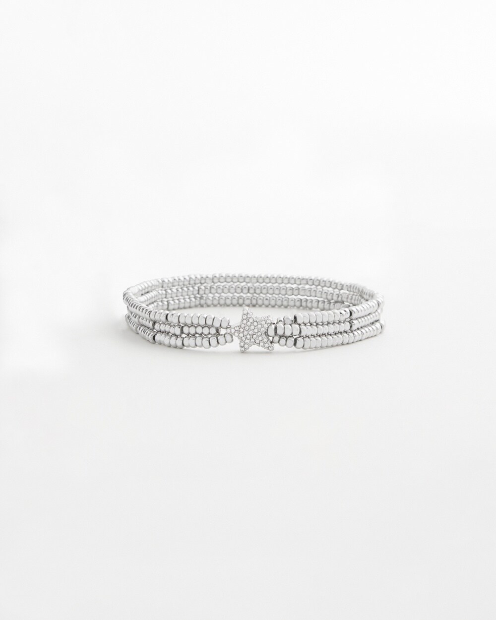 Shop Chico's Micro Pavé Star Stretch Bracelet |  In Silver